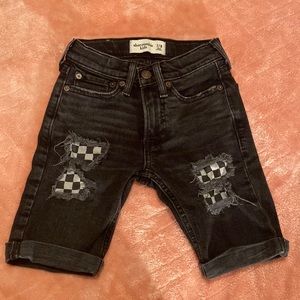 Boys Abercrombie Patchwork jean shorts